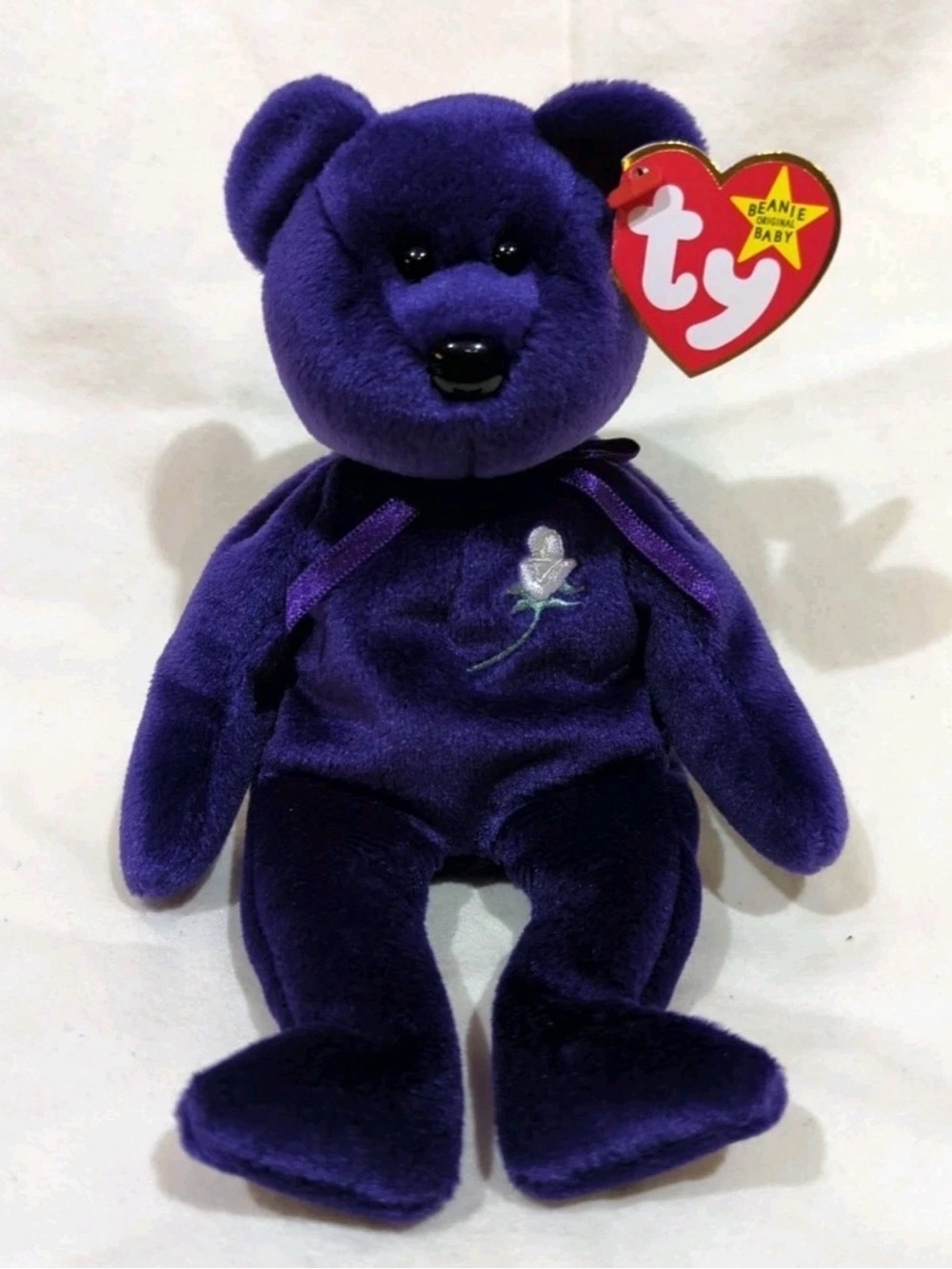 NWT Princess Diana TY Beanie Baby Purple Bear